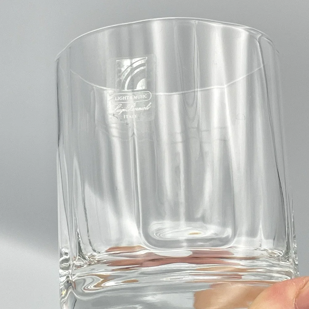 Luigi Bormioli Light & Music Italy Whiskey Glasses Set of‎ 2 Oval Base Tumblers